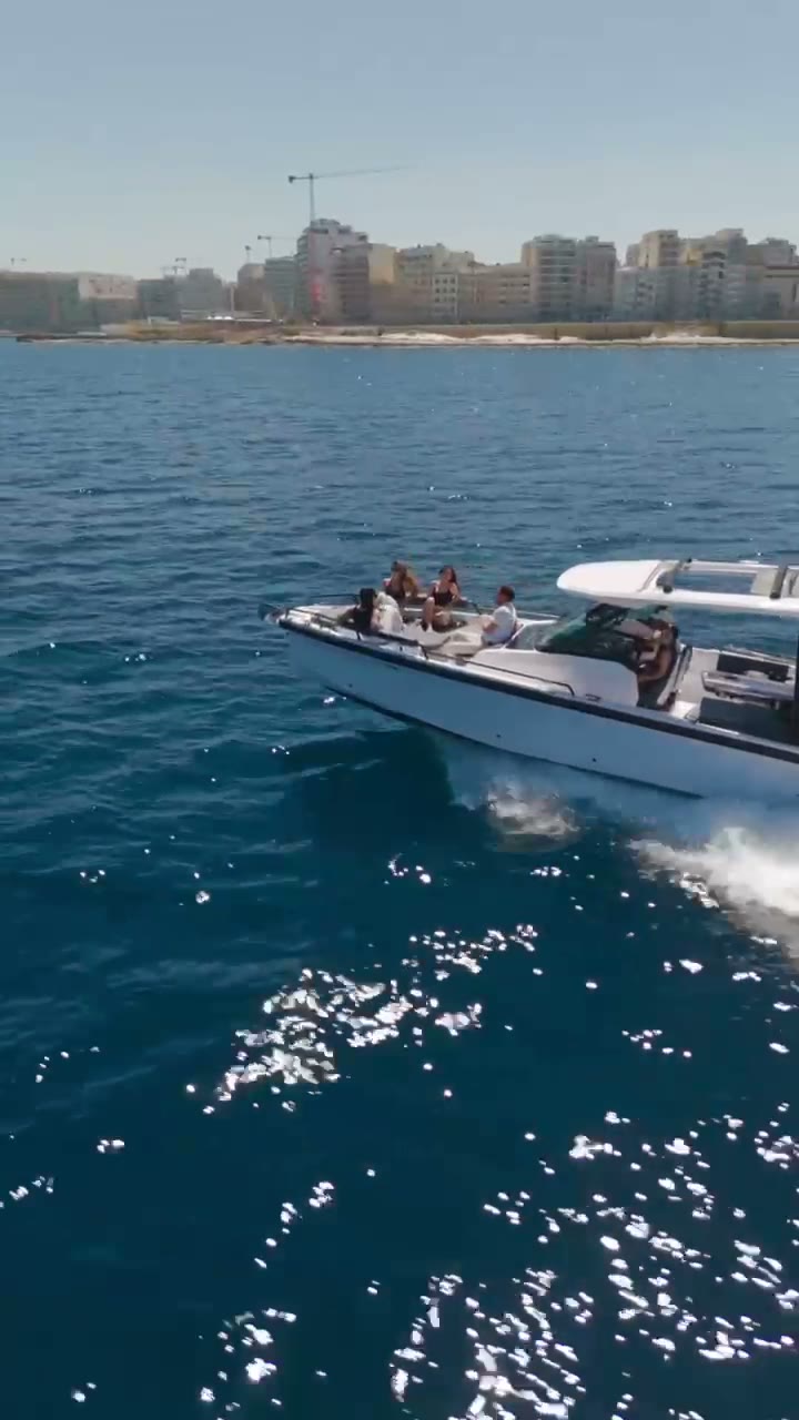 The Axopar 29 at speed off the Maltese coast